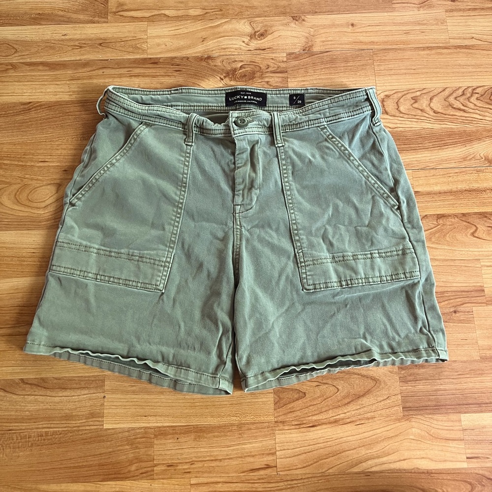Lucky Brand Olive Green Ava Short Denim 8 / 29 Midrise Shorts